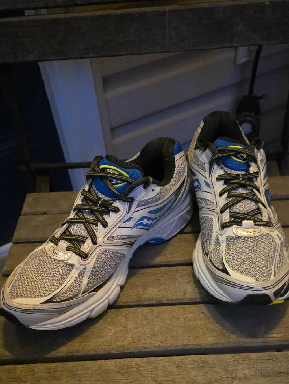Saucony Power Grid Guide Men's White/Blue Running Sneakers - Size 11
